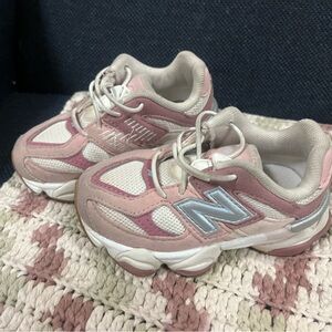 New Balance Pink and Cream Sneakers with Chunky Cushioned Sole